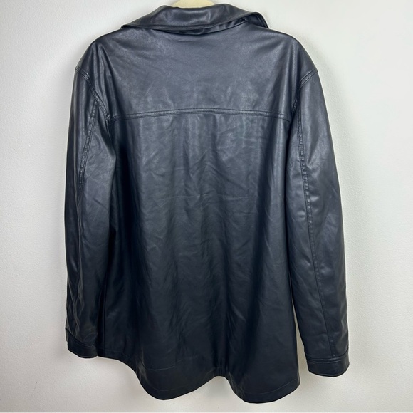 BP. Vegan Leather Shacket button front long length black size: XL - Picture 7 of 7